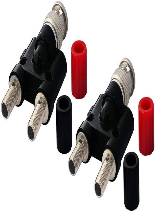 onelinkmore BNC Male Plug to 2X 4mm Dual Banana Female Jack Socket Binding Post RF Coax Coaxial Splitter Connector BNC Banana Adapter for HF Radio Antennas Oscilloscope DVM Pack of 5 - Image 4